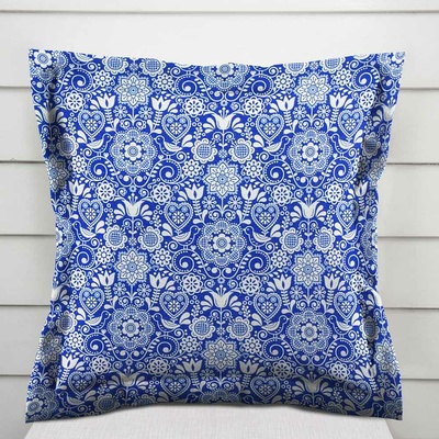 Biante Dekoračná s lemom PML-100 Modro-biely ľudový ornament 30 x 50 cm