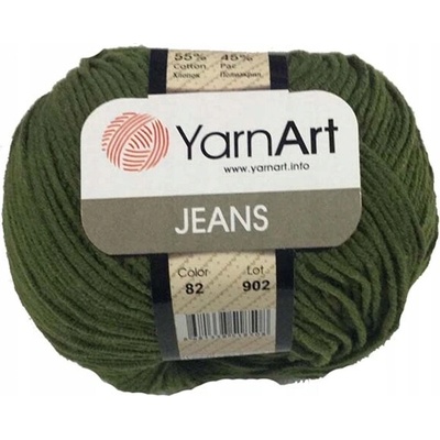 Priadza YarnArt Jeans 50g 160m 82 vojenská zelená