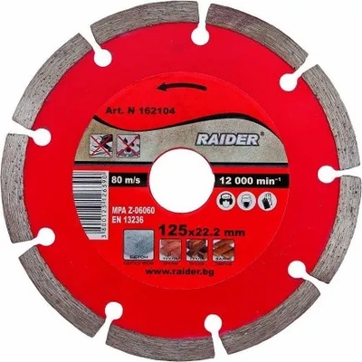 Raider Диамантен диск за ъглошлайф, DRY 125x22.2мм RAIDER RD-DD02