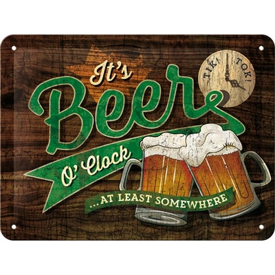 Postershop Plechová cedule - It's Beer O'Clock
