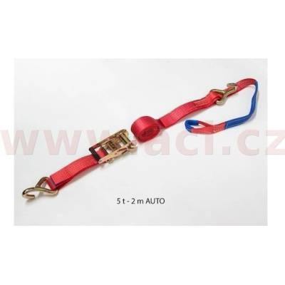upínací popruhy pro uchycení vozidel za ráfky (50 mm, 2 m, 5 t, račně + hák, hák + oko) - ČR