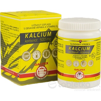 GALVEX KALCIUM karbonát 500 mg + D3 100 tabliet