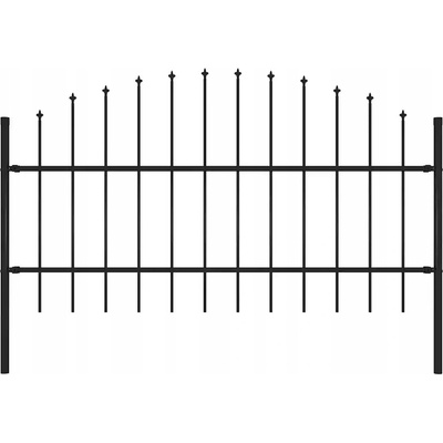 vidaXL Zahradní plot s hroty ocel (0,75–1) x 1,7 m černý