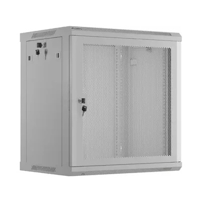 Lanberg Комуникационен шкаф, Lanberg rack cabinet 19" wall-mount 12U/600x450 with perforated door grey (flat pack) (WF01-6412-23S)