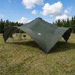 vidaXL Парти шатър Военнозелен 600 x 600 x 400 см Полиестер и стомана (42028614) Палатка