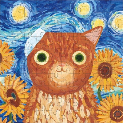 MUDPUPPY Čtvercové Artsy Cats Vincat Van Gogh 100 dielov