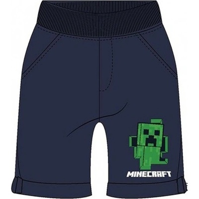 EplusM chlapčenské bavlnené šortky Minecraft tm. modré