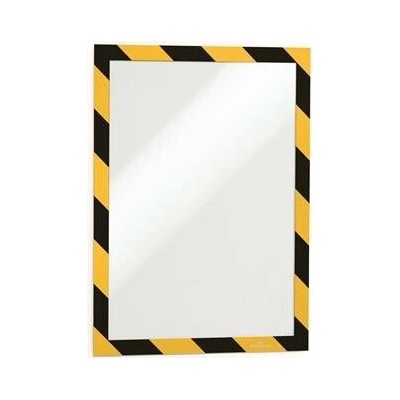 Informačný panel, A4, samolepiaca zadná strana, DURABLE DURAFRAME SECURITY, žltý čierny