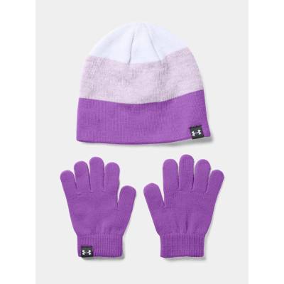 Under Armour girls beanie Glove Combo fialová / bílá