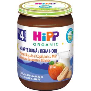 HiPP Био млечна каша с бебешки бисквити и ябълки, 190 g (2271126)