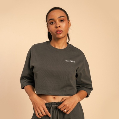 GymBeam BeastPink Дамска тениска Cropped Serenity Shadow XL