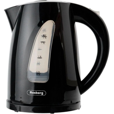 Voltz Електрическа кана rosberg r51230b, 2200w, 1.7 литра, безжична, Черна (55551230bb)