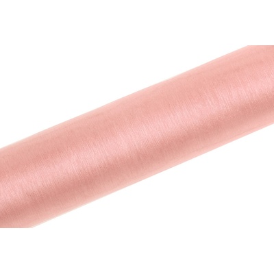Organza PUDROVĚ RŮŽOVÁ, šířka 16 cm, návin 9 m