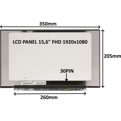 LCD PANEL 15, 6" FHD 1920x1080 30PIN MATNÝ IPS / BEZ ÚCHYTOV 77030215