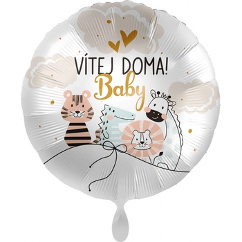 Premioloon Fóliový balón kruh Vítej Doma Baby