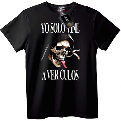 NOONEBRAND Тениска Череп: 'Дойдох само да видя задници' - 6XL, Black
