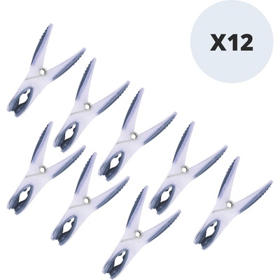 MSV kolíčky na prádlo ANTI-UV 12 ks šedo-bílé plast 8,3 cm (100504)