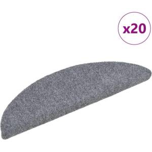 vidaXL Самозалепващи се постелки за стълби, 20 бр. , 56x17x3 см, светлосиви, полукръгли (B.V.)