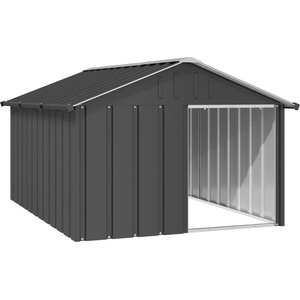 vidaXL Кучешка къща антрацит 116, 5x153x81, 5 см поцинкована стомана (171541)