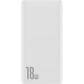 Baseus Bipow 18W Power Bank PD+QC 10000mAh - външна батерия 18W с USB и USB-C изходи и с технология за бързо зареждане (бял)