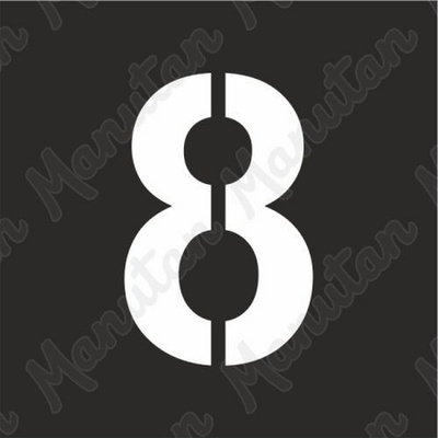 Manutan Šablóna číslice 8, plast 235 x 235 x 0,5 mm výška číslice 160 mm