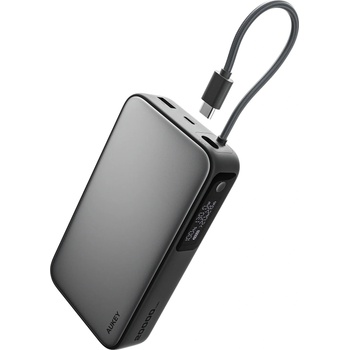 AUKEY Spark Sling 20000 Compact Fast Charging Power Bank with Built-in USB-C Cable Gray (K-PB-Y48-GRY)