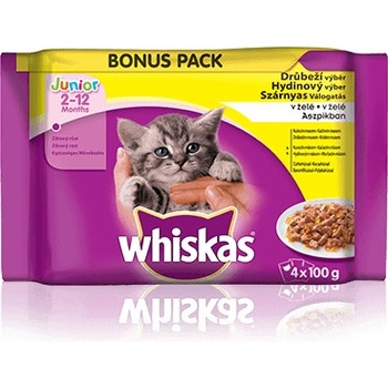 Whiskas Junior Casserole výber z hydinového v želé 4 x 85 g
