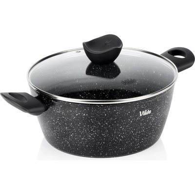 Vilde Granitový hrniec so sklenenou pokrievkou Granitica 24 cm, 3,6 l