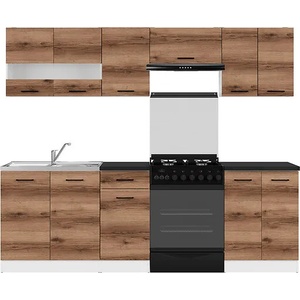 Black Red White Кухня Junona Line - тъмен дъб делано - 240 см (K24-JUNONA_MODUL/240-BI/DDC/LMC)