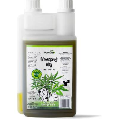 Prírodný Konopný Olej pre Zvieratá BARF 1000 ml