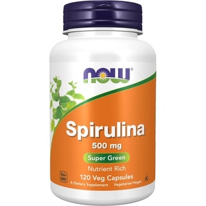 NOW NOW Spirulina Natural 500mg, 120 Veg Capsules - fitnesdobavki - 23,45 лв
