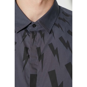 Neil Barrett Памучна риза Neil Barrett LOOSE ROLLED UP FAIR-ISLE THUNDERBOLT (NBV6CM172A.V003S.037)