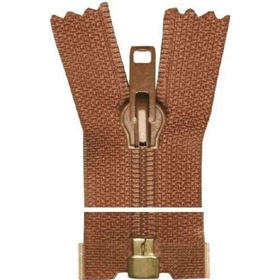 Spirálový zip, dělitelný - 65cm - hnědý - WICO - BALENÍ 10 ks