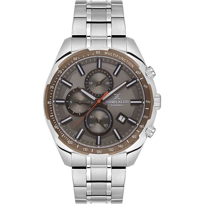 Daniel Klein DK. 1.13854-3 - Мъжки часовник, Exclusive, Кварцов, 45.5mm, 5 ATM, Сив