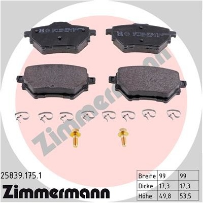 ZIMMERMANN Sada brzdových platničiek kotúčovej brzdy 258391751