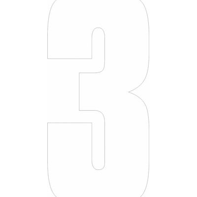 Samolepící 3 bílá samolepící vinylová fólie velikost znaku 200 mm – Sleviste.cz