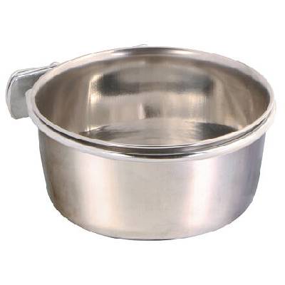 Nerezové kŕmidlo s pevným úchytom do klietky TRIXIE 300 ml/ø 9 cm