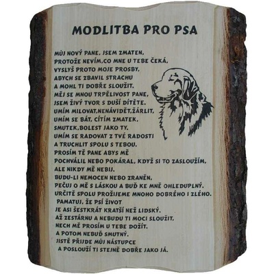 Dřevo Novák Modlitba pro psa č.786 na desce s kůrou