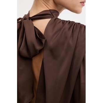 Rotate Блуза Rotate дамска в кафяво с изчистен дизайн 1146432910 (1146432910)