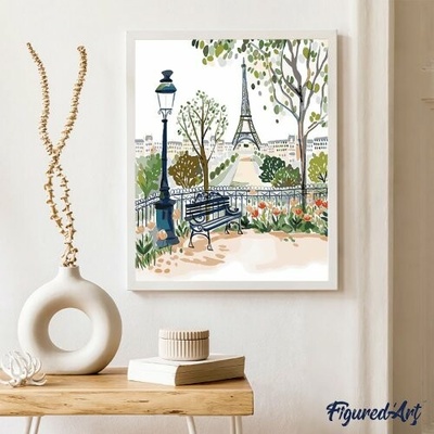 Figured ART Malování podle čísel ZAHRADA V PAŘÍŽI na rámu 40 x 50 cm