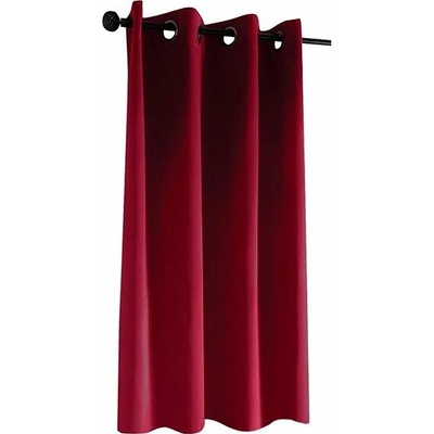 Mybesthome New Vitoria Blackout Zatemňovací krátký závěs s kroužky, 135 × 160 cm, červený, 1 ks