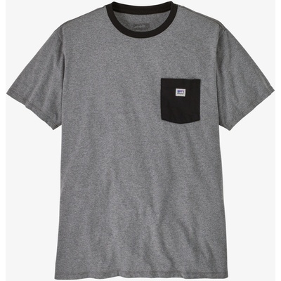 Patagonia Shop Sticker Pocket Responsibili Tee Gravel Heather