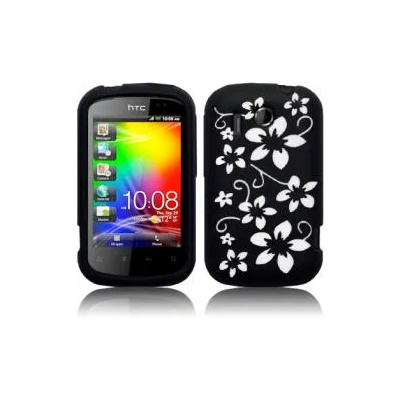 HTC Explorer Flora Силиконов Калъф Черен + Протектор