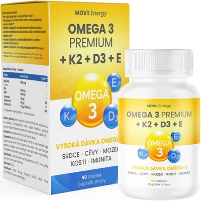 MOVit Omega 3 Premium+K2+D3+E 90 tobolek