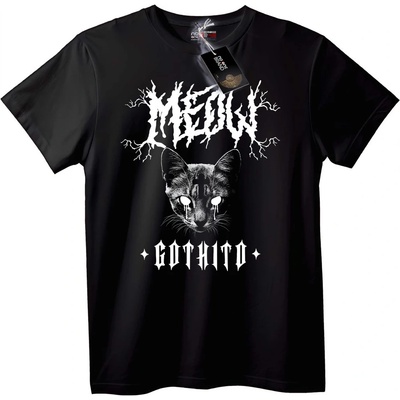 NOONEBRAND Тениска Готическа котка - 4XL, Black