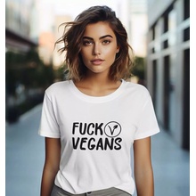 Bullshirt.sk Dámske tričko Fuck Vegans Biela