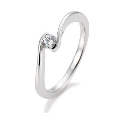 Sofia Diamonds prsteň z bieleho zlata s diamantom BE41 85941