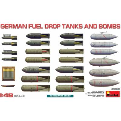 MiniArt German Fuel Drop Tanks and Bombs 1:48