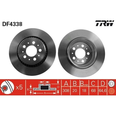 Brzdový kotúč TRW DF4338