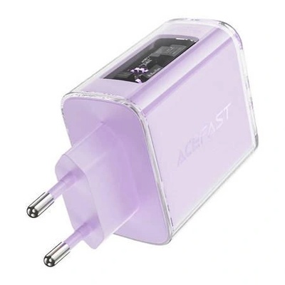 ACEFAST Зарядно за стена, Acefast, A45, 2 x USB-C, 1 x USB-A, 65 W, лилаво (A45 Purple alfalfa)